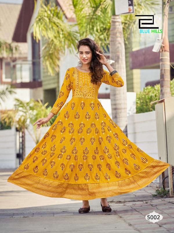 Blue Hills Sandwich Vol 5 Printed Long Anarkali Kurti Collection